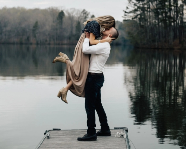 drea and josh at lake